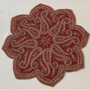 Vintage Red and Gold Glass Beaded
Table Topper